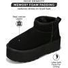 imageProject Cloud 100 Genuine Suede Leather Ankle Boots for Women  Fur Boots Memory Foam Insole Womens Boots  AntiSlip Mini Platform Boots  Lightweight Winter Boots for Women  Snow Boots HuggyBlack