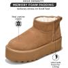 imageProject Cloud 100 Genuine Suede Leather Ankle Boots for Women  Fur Boots Memory Foam Insole Womens Boots  AntiSlip Mini Platform Boots  Lightweight Winter Boots for Women  Snow Boots HuggyChestnut