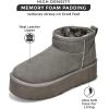 imageProject Cloud 100 Genuine Suede Leather Ankle Boots for Women  Fur Boots Memory Foam Insole Womens Boots  AntiSlip Mini Platform Boots  Lightweight Winter Boots for Women  Snow Boots HuggyGrey