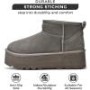 imageProject Cloud 100 Genuine Suede Leather Ankle Boots for Women  Fur Boots Memory Foam Insole Womens Boots  AntiSlip Mini Platform Boots  Lightweight Winter Boots for Women  Snow Boots HuggyGrey