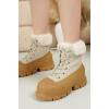 imageProject Cloud Snow Boots for Women Waterproof Genuine Leather 25quot Platform Wedge Womens Boots  Memory Foam Fur Boots Winters Boots for Women NonSlip Rain Boots Womens Snow Boots LydiaCamel