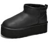 imageProject Cloud 100 Genuine Suede Leather Ankle Boots for Women  Fur Boots Memory Foam Insole Womens Boots  AntiSlip Mini Platform Boots  Lightweight Winter Boots for Women  Snow Boots HuggyBlack Leather