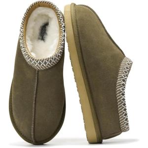 imageProject Cloud Australian Sheepskin Slippers  Memory Foam Mens Indoor ampamp Outdoor NonSlip Footwear Furry House Shoes for RelaxationOlive