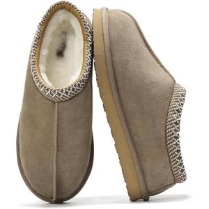 imageProject Cloud Australian Sheepskin Slippers  Memory Foam Mens Indoor ampamp Outdoor NonSlip Footwear Furry House Shoes for RelaxationTaupe