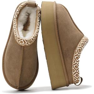 imageProject Cloud Platform Slippers for Women 100 Genuine Leather  Memory Foam Womens Slippers Nonslip Clogs for Women 2025 Fuzzy Slippers Women Footwear ampamp Platform Slippers SayreChestnut