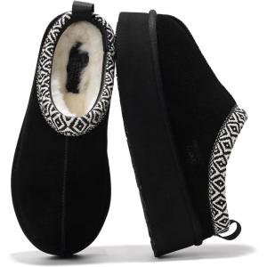 imageProject Cloud Platform Slippers for Women 100 Genuine Leather  Memory Foam Womens Slippers Nonslip Clogs for Women 2025 Fuzzy Slippers Women Footwear ampamp Platform Slippers SayreBlack