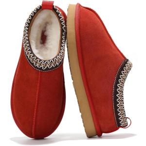 imageProject Cloud Slippers for Women Genuine Australian Sheepskin ampamp Real Shearling Fur Womens Slippers  Memory Foam Womens Slippers  Fuzzy Slippers Gifts for Women Footwear NeritaRed