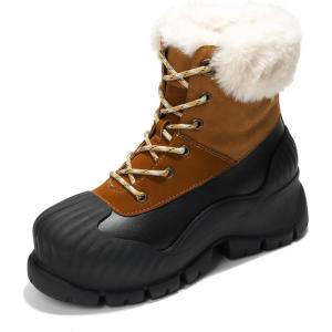 imageProject Cloud Snow Boots for Women Waterproof Genuine Leather 25quot Platform Wedge Womens Boots  Memory Foam Fur Boots Winters Boots for Women NonSlip Rain Boots Womens Snow Boots LydiaBrown