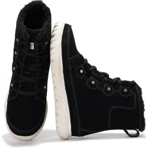 imageProject Cloud Womens Snow Boots  Genuine Suede Waterproof Memory Foam Insole and NonSlip Winter Snow Boots For Women Footwear  Outdoor Shoes LeonoraBlack
