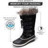 imageProject Cloud Womens Snow Boots  Genuine Leather Memory Foam Insole Fur MidCalf Winter Snow Boots for Women Footwear  Lightweight NonSlip Outdoor Shoes VenturaBlack