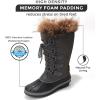 imageProject Cloud Womens Snow Boots  Genuine Leather Memory Foam Insole Fur MidCalf Winter Snow Boots for Women Footwear  Lightweight NonSlip Outdoor Shoes VenturaGrey