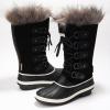 imageProject Cloud Womens Snow Boots  Genuine Leather Memory Foam Insole Fur MidCalf Winter Snow Boots for Women Footwear  Lightweight NonSlip Outdoor Shoes VenturaBlack