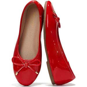 imageProject Cloud Ballet Flats Shoes for Women Casual Womens Shoes Dressy wMemory Foam Insole for Mom Flats for Women Footwear Womens Dresses Shoes EllisonRed Patent