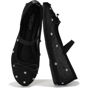 imageProject Cloud Crystal Mesh Ballet Flats for Women Memory Foam  Mesh Flats Women Footwear ampamp Ballet Shoes for Women  NonSlip Women Flats  Casual Ballerina Flats for Women AmityBlack