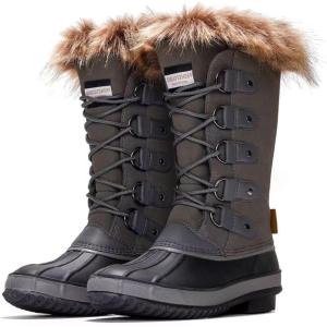 imageProject Cloud Womens Snow Boots  Genuine Leather Memory Foam Insole Fur MidCalf Winter Snow Boots for Women Footwear  Lightweight NonSlip Outdoor Shoes VenturaGrey