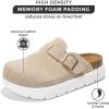 imageProject Cloud Genuine Leather Clogs for Women  Memory Foam Arch Support Women Footwear Womens Casual Shoes NonSlip Platform Clogs Mules for Women 2025  Women Shoes Benton ChunkyBeige