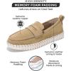 imageProject Cloud Genuine Leather Shoes Women  Memory Foam Womens Shoes ampamp Loafers for Women Non Slip Leather Shoes for Women Flexible Sole Loafers for Women 2025  Women Footwear FilideBeige