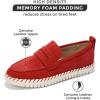imageProject Cloud Genuine Leather Shoes Women  Memory Foam Womens Shoes ampamp Loafers for Women Non Slip Leather Shoes for Women Flexible Sole Loafers for Women 2025  Women Footwear FilideRed