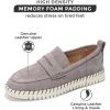 imageProject Cloud Genuine Leather Shoes Women  Memory Foam Womens Shoes ampamp Loafers for Women Non Slip Leather Shoes for Women Flexible Sole Loafers for Women 2025  Women Footwear FilideGrey