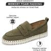 imageProject Cloud Genuine Leather Shoes Women  Memory Foam Womens Shoes ampamp Loafers for Women Non Slip Leather Shoes for Women Flexible Sole Loafers for Women 2025  Women Footwear FilideOlive