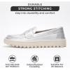 imageProject Cloud Genuine Leather Womens Loafers  Non Slip Work Shoes Women Footwear with Memory Foam Insole  Lightweight ampamp Flexible All Season Shoes Filide1Silver