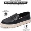 imageProject Cloud Genuine Leather Womens Loafers  Non Slip Work Shoes Women Footwear with Memory Foam Insole  Lightweight ampamp Flexible All Season Shoes Filide1Black
