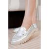 imageProject Cloud Genuine Leather Womens Loafers  Non Slip Work Shoes Women Footwear with Memory Foam Insole  Lightweight ampamp Flexible All Season Shoes Filide1Silver