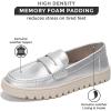 imageProject Cloud Genuine Leather Womens Loafers  Non Slip Work Shoes Women Footwear with Memory Foam Insole  Lightweight ampamp Flexible All Season Shoes Filide1Silver