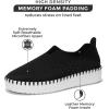 imageProject Cloud Platform Sneakers for Women  Leather Insole Shoes for Women wMemory Foam Loafers for Women  Casual Women Footwear wFlexible Outsole Womens Slip on Sneakers AsterBlack