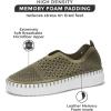 imageProject Cloud Platform Sneakers for Women  Leather Insole Shoes for Women wMemory Foam Loafers for Women  Casual Women Footwear wFlexible Outsole Womens Slip on Sneakers AsterOlive