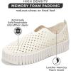 imageProject Cloud Platform Sneakers for Women  Lightweight Shoes for Women  SlipOn Womens Shoes Non Slip Work Shoes Women Leather Insole Walking Shoes Women Footwear DaffodilWhite
