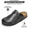 imageProject Cloud Womens Genuine Suede Footbed Clogs for Women  Memory Foam Arch Support Clog Slippers for Women  Trendy Slipons Womens Mules ampamp Clogs Sandals BentonBlack
