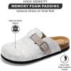 imageProject Cloud Womens Genuine Suede Footbed Clogs for Women  Memory Foam Arch Support Clog Slippers for Women  Trendy Slipons Womens Mules ampamp Clogs Sandals BentonLight Grey Wool