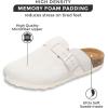 imageProject Cloud Womens Genuine Suede Footbed Clogs for Women  Memory Foam Arch Support Clog Slippers for Women  Trendy Slipons Womens Mules ampamp Clogs Sandals BentonWhite Suede
