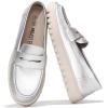 imageProject Cloud Genuine Leather Womens Loafers  Non Slip Work Shoes Women Footwear with Memory Foam Insole  Lightweight ampamp Flexible All Season Shoes Filide1Silver