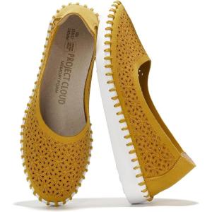 imageProject Cloud Flats for Women Footwear Memory Foam ampamp Flexible Outsole Loafers for Womens Fashion Sneakers  Womens Shoes Sockless Wear Machine Wash Shoes for Women PetuniaYellow