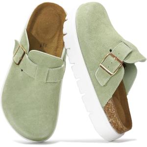 imageProject Cloud Genuine Leather Clogs for Women  Memory Foam Arch Support Women Footwear Womens Casual Shoes NonSlip Platform Clogs Mules for Women 2025  Women Shoes Benton ChunkySage