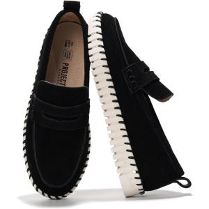 imageProject Cloud Genuine Leather Shoes Women  Memory Foam Womens Shoes ampamp Loafers for Women Non Slip Leather Shoes for Women Flexible Sole Loafers for Women 2025  Women Footwear FilideBlack