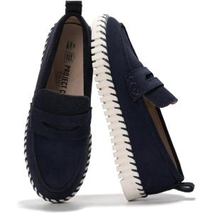 imageProject Cloud Genuine Leather Shoes Women  Memory Foam Womens Shoes ampamp Loafers for Women Non Slip Leather Shoes for Women Flexible Sole Loafers for Women 2025  Women Footwear FilideNavy