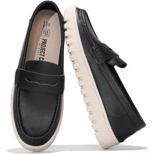 imageProject Cloud Genuine Leather Womens Loafers  Non Slip Work Shoes Women Footwear with Memory Foam Insole  Lightweight ampamp Flexible All Season Shoes Filide1Black