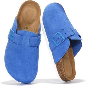imageProject Cloud Womens Genuine Suede Footbed Clogs for Women  Memory Foam Arch Support Clog Slippers for Women  Trendy Slipons Womens Mules ampamp Clogs Sandals BentonOcean Suede