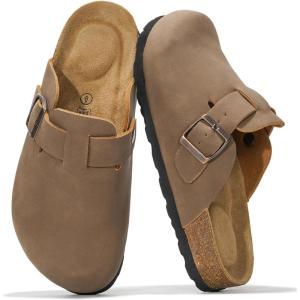 imageProject Cloud Womens Genuine Suede Footbed Clogs for Women  Memory Foam Arch Support Clog Slippers for Women  Trendy Slipons Womens Mules ampamp Clogs Sandals BentonTan