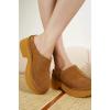imageJohnna Cloud Clogs  Memory Foam Genuine Suede Slipon Mules NonSlip Sole  Comfortable Womens Shoes 2024Chestnut