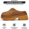 imageJohnna Cloud Clogs  Memory Foam Genuine Suede Slipon Mules NonSlip Sole  Comfortable Womens Shoes 2024Chestnut