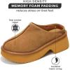 imageJohnna Cloud Clogs  Memory Foam Genuine Suede Slipon Mules NonSlip Sole  Comfortable Womens Shoes 2024Chestnut