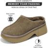 imageJohnna Cloud Clogs  Memory Foam Genuine Suede Slipon Mules NonSlip Sole  Comfortable Womens Shoes 2024Chocolate