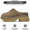 imageJohnna Cloud Clogs  Memory Foam Genuine Suede Slipon Mules NonSlip Sole  Comfortable Womens Shoes 2024Chocolate