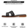 imageProject Cloud Fashion Flat Summer Sandals for Women 2025  Leather Womens Sandals Comfortable Memory Foam Slides for Women Footwear  Mules Womens Sandals  Walking Sandals Women JannelBlack