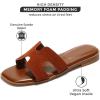 imageProject Cloud Fashion Flat Summer Sandals for Women 2025  Leather Womens Sandals Comfortable Memory Foam Slides for Women Footwear  Mules Womens Sandals  Walking Sandals Women JannelBrown