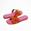 imageProject Cloud Fashion Flat Summer Sandals for Women 2025  Leather Womens Sandals Comfortable Memory Foam Slides for Women Footwear  Mules Womens Sandals  Walking Sandals Women JannelOrange